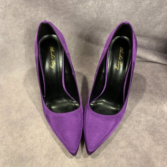 Elisabet Tang Pointed Toe Satin Stilettos - Picture 2 of 8